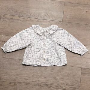 Zara | toddler girl heart print cotton blouse